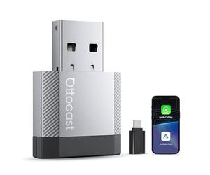 OTTOCAST Mini Nova, Adaptateur 2 en 1 CarPlay Sans Fil et Android Auto Version Améliorée 2026 pour Téléphones iOS et Android, Connexion Stable Sans Latence, Connexion Automatique, Design Ultra-Compact
