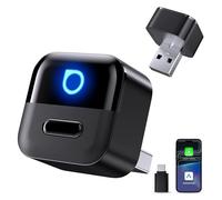 OTTOCAST Mini Pico 2026, Adaptateur sans Fil 2-en-1 CarPlay et Android Auto pour iOS 10+/Android 11+, Bouton Intelligent, Plug & Play, USB A/Type-C, Mise à Jour OTA, Convertit Filaires en sans Fil