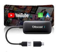 OTTOCAST Play2Video Ultra 2026 Boîtier IA, Adaptateur CarPlay sans Fil Android Auto, avec Youtube Prime Video, WiFi 6, 4GB+32GB Plug & Play pour Véhicules équipés de CarPlay Filaire à Partir de 2016