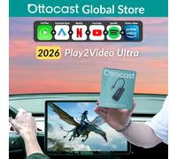 Ottocast Play2Video Ultra AI Box Adaptateur Carplay Android Auto WiFi6 Lecteur Multimédia YouTube Netflix Double WiFi Installation d'Applications pour Audi With Remote Control