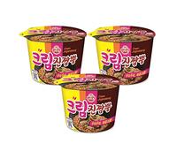 Ottogi Lot de 3 tasses à fruits de mer épicés Crème Jin Jjambbong Nourriture coréenne Ramen coréen Soupe à nouilles