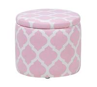 Ottoman 30 x 35 cm avec Rangement en Coton Rose Motif Zigzag Style Rétro Tunica