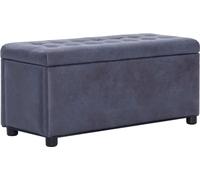 Ottoman avec espace de rangement 87,5 cm Gris aspect daim