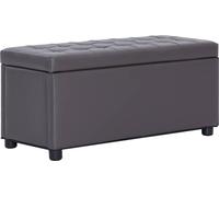 Ottoman avec espace de rangement 87,5 cm Gris Similicuir