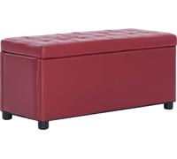Ottoman avec espace de rangement 87,5 cm vin rouge similicuir