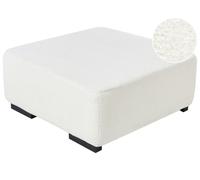 Ottoman Carré Salon Moderne 80 x 80 x 35 cm en Tissu Bou lanc Lungo