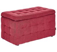 Ottoman Coffre de Rangement Moderne en Tissu Capitonné Chambre Rouge Michigan