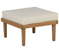 Ottoman de Jardin Beige Clair en Bois d'Acacia avec Coussin Taie Déhoussabl