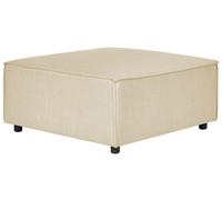 Ottoman en Lin Beige Carré pour Salon Modulable Repose-Pieds en Polyester Aprica