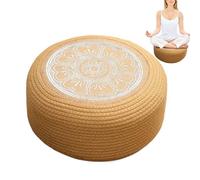 Ottoman en rotin - Pouf d'extérieur imperméable, tabouret de terrasse tissé à la main, coussin résistant aux intempéries, design d'assise léger | Meubles de sol fiables pour jardin, terrasse, véranda