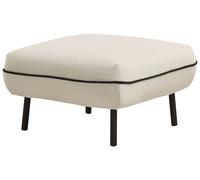 Ottoman en Tissu Tabouret Carré Pieds en Métal Rembourré Bordure Décorative Noir