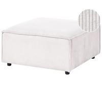 Ottoman en Velours Côtelé Rembourré Modulaire Tabouret Carré Pieds Noirs Blanc