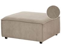 Ottoman en Velours Côtelé Rembourré Modulaire Tabouret Carré Pieds Noirs Taupe