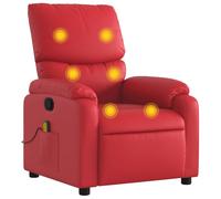 Ottoman Fauteuil de massage en cuir synthétique rouge - Tabouret confortable pour salon et chambre à coucher, durable et élégant, détente pure