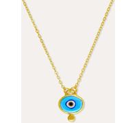 Ottoman Hands Ottoman Hands Gold Tone Alara Blue Evil Eye Pendant Necklace
