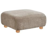 Ottoman Moderne en Tissu Rectangulaire Pouf Modulable Pieds en Bois Beige Amli