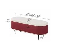 Ottoman Ottoman Ovale avec Rangement en Faux Cuir rembourré Banc de Rangement en Pouf Moderne Banc de lit Banc d'entrée Long pour Chambre à Coucher pour Le Salon Table Basse
