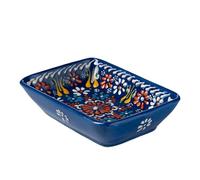 ottoman Porte-savon Ebabil Bleu foncé/Blanc Céramique Peint à la main