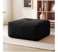 Ottoman pouf modulable Maisentiel en corduroy noir 92 x 73 x 40 cm livré monté