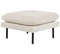 Ottoman Pouf Repose-Pieds Moderne Carré en Tissu Pieds en Métal Noirs Beige Clair Vinterbro