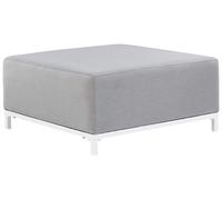 Ottoman pour Intérieur et Extérieur en Tissu Gris Clair et Pieds Blancs Rovigo