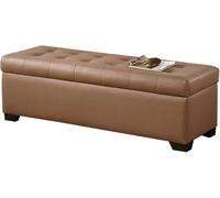 Ottoman Repose-Pieds Bout De Lit Tabouret De Canapé Tissu Technologique Confortable Rangement De Grande Capacité Peut être Ed Chambre à Coucher Salon Maison Changement De Ch, Brown, 110cm