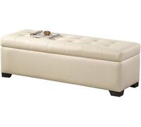 Ottoman Repose-Pieds Bout De Lit Tabouret De Canapé Tissu Technologique Confortable Rangement De Grande Capacité Peut être Ed Chambre à Coucher Salon Maison Changement De Ch, Beige, 60cm