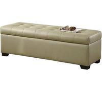 Ottoman Repose-Pieds Bout De Lit Tabouret De Canapé Tissu Technologique Confortable Rangement De Grande Capacité Peut être Ed Chambre à Coucher Salon Maison Changement De Ch, Green, 60cm