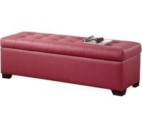 Ottoman Repose-Pieds Bout De Lit Tabouret De Canapé Tissu Technologique Confortable Rangement De Grande Capacité Peut être Ed Chambre à Coucher Salon Maison Changement De Ch, Red, 60cm