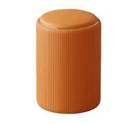Ottoman rond avec rangement,tabouret rembourré en cuir de haute qualité pour le maquillage,ottomans multifonctionnels,table basse,repose-pieds rembourré pour le salon et l Orange 32*42CM/12.6*16.54IN