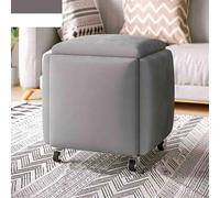 Ottomane à roulettes pivotantes - Repose-pieds empilables pour salon, chambre à coucher, salle à manger - Accessoire d'intérieur en daim respirant