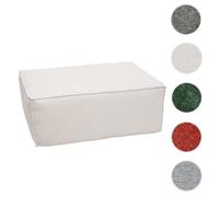 Ottomane/accessoires pour canapé HWC-O54, pouf repose-pieds, chaise longue, tissu/textile 300 g/m² 38 x 97 x 70 cm crème