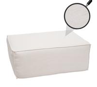 Ottomane/accessoires pour canapé HWC-O54, pouf repose-pieds, chaise longue, tissu/textile 300 g/m² 38 x 97 x 70 cm crème