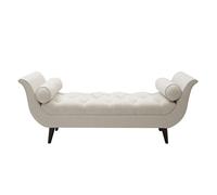 Ottomane capitonnée à boutons - Banc capitonné moderne pour chambre à coucher, salon, entrée - Tissu en velours, accoudoirs roulés, design confortable