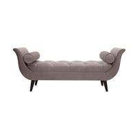 Ottomane capitonnée à boutons - Banc capitonné moderne pour chambre à coucher, salon, entrée - Tissu en velours, accoudoirs roulés, design confortable