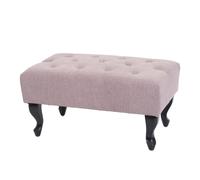 Ottomane Chesterfield, pouf repose-pieds tabouret, imperméable tissu/textile 39x77x47cm rose clair