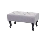 Mendler Ottomane Chesterfield, Tabouret, Repose-Pieds, Tissu Hydrofuge 39x77x47cm - Gris