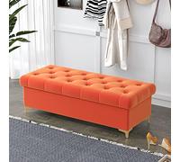 Ottomane de rangement avec couvercle rabattable en acier pour chambre à coucher et entrée 119,4 x 40,6 x 45,7 cm peu encombrant.