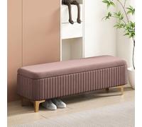 Ottomane de rangement en velours pour chambre à coucher, banc en bois pour entrée, pouf carré, repose-pieds élégant pour couloir, meubles multifonctionnels, couleur B