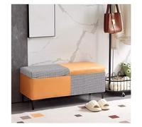 Ottomane de rangement extra large en tissu - Repose-pieds rectangulaire élégant avec dessus relevable et rangement caché, banc de nuit moderne pour décoration de salon (style 3)