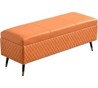 Ottomane de rangement pliable avec pieds en métal, solution gain de place pour chaussures et encombrement dans le salon, l'entrée et la chambre à coucher