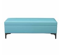 Ottomane de rangement pliable en cuir synthétique avec pieds en métal - Tabouret polyvalent pour changement de chaussures et banc d'entrée pour chambre à coucher, salon, couloir - Design compact