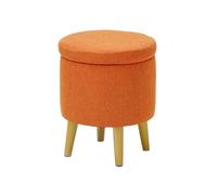 Ottomane de rangement ronde avec siège rembourré, repose-pieds polyvalent et table d'appoint pour salon, couloir ou support de plantes