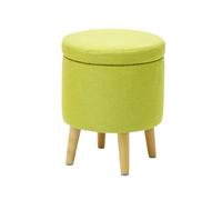 Ottomane de rangement ronde avec siège rembourré, repose-pieds polyvalent et table d'appoint pour salon, couloir ou comme support de plantes