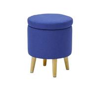 Ottomane de rangement ronde avec siège rembourré, repose-pieds polyvalent et table d'appoint pour salon, couloir ou comme support de plantes