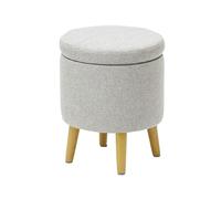 Ottomane de rangement ronde avec siège rembourré, repose-pieds polyvalent et table d'appoint pour salon, couloir ou comme support de plantes