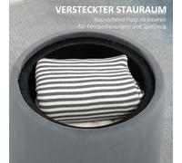 Ottomane multifonction HOMCOM en velours gris 2-en-1 avec espace de rangement Ø44cm x 475cm fauteuil et coffre pratique