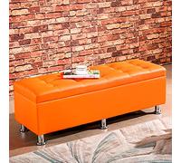 Ottomane rectangulaire moderne - Banc d'entrée en cuir synthétique, chaussures polyvalentes, coffre à jouets et repose-pieds pour salon/chambre à coucher, 90 x 40 x 40 cm