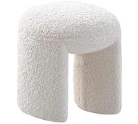 Ottomans Pouf Tabouret Chambre Pouf Ottoman en U De Style Simple, Tabouret De Canapé Moelleux sur Pied pour Salon, Tabouret Bas, Cadeau De Pendaison De Crémaillère(Blanc)