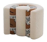 Ottomans Pouf Tabouret Salon Forme Arc-en-Ciel De Style Simple Pouf Ottoman, Tabouret De Repos avec Impression Avancée pour Cabine D'essayage, Table Basse/Tabouret Bas, Cadeau(Blanc)